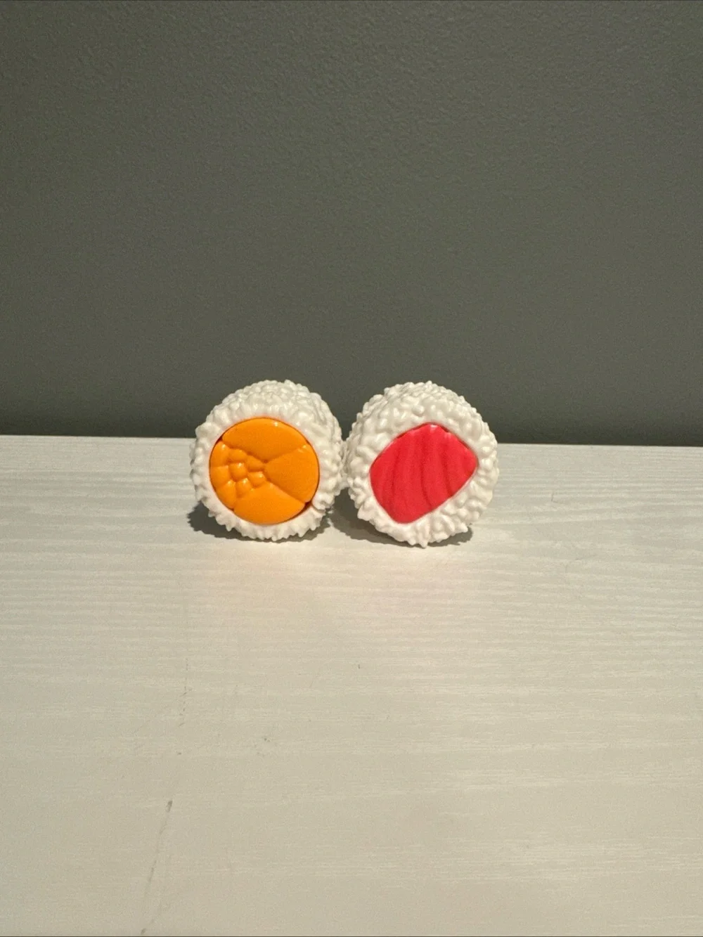 Fidgetz Sensory Sushi Toy Set - White with Orange & Pink